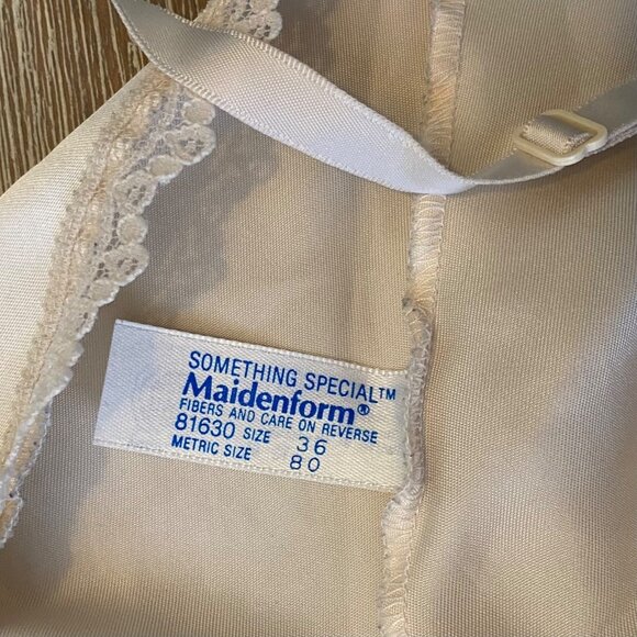 Maiden Form Something Special Cami Top Ivory Sz 36 Lace Bow Dainty Union Made - Picture 3 of 9